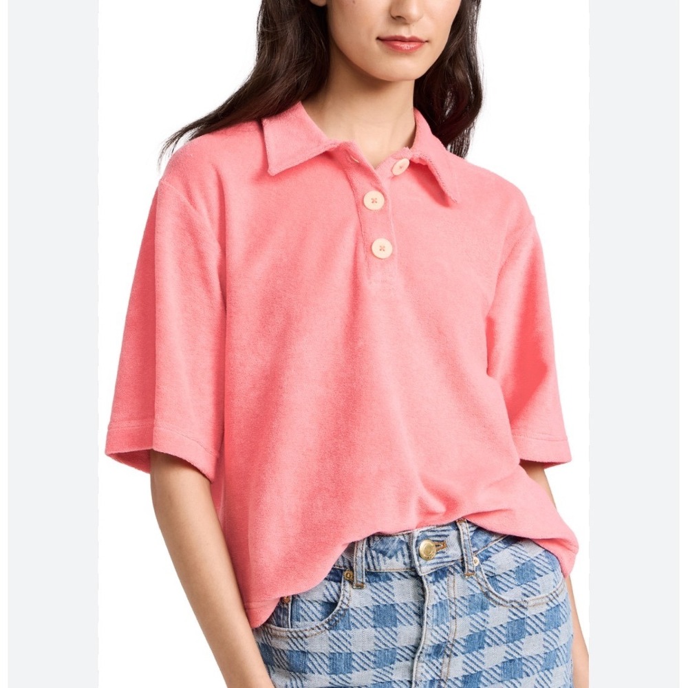 Baum Und Pferdgarten Jama Top Pink Terry Cloth‎ Polo XS Short Sleeve Shirt